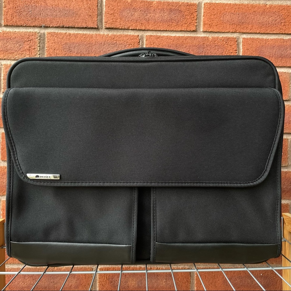 Delsey Black Laptop Office Messenger Bag with Pockets
